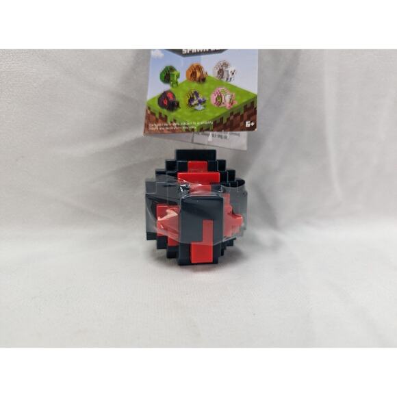 Mattel Minecraft Spawn Egg w/ Mini Figure Inside - CAVE SPIDER (Black & Red Egg) - Picture 2 of 7